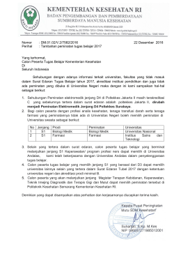 Nomor : DM.01.02/V.2/7582/2016 22 Desember 2016 Perihal