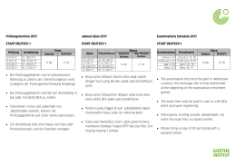 Prüfungstermine 2017 START DEUTSCH 1 • Die Prüfungsgebühren