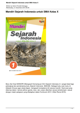 Mandiri Sejarah Indonesia untuk SMA Kelas X