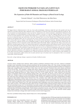 ekspansi perkebunan kelapa sawit dan perubahan sosial ekologi