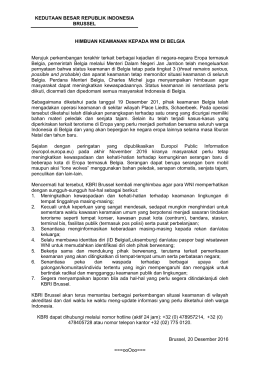 Himbauan Kepada WNI, 20 Desember 2016