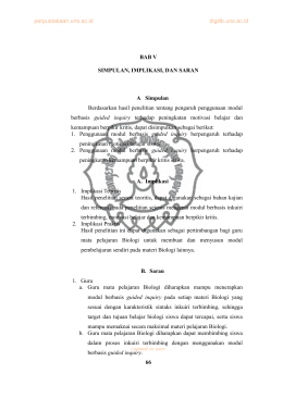 BAB V SIMPULAN, IMPLIKASI, DAN SARAN A Simpulan