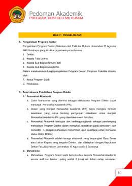 Pedoman Akademik - Universitas 17 Agustus 1945 Surabaya