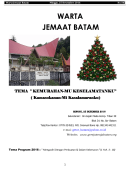 Warta Jemaat, 25 Desember 2016