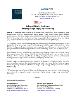 Harga Daging Rp 80 Ribu/Kg - Kementerian Perdagangan Republik