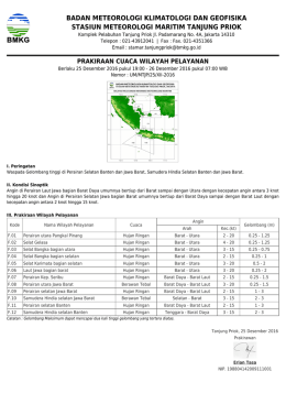 Prakiraan Cuaca Wilayah Pelayanan - Maritim