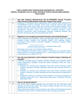 tanya jawab surat edaran bank indonesia no. 18/35/dppk perihal