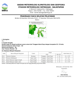 Prakiraan Cuaca Wilayah Pelayanan - Maritim