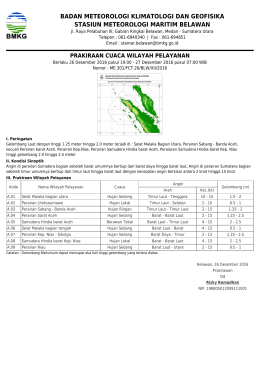 Prakiraan Cuaca Wilayah Pelayanan - Maritim