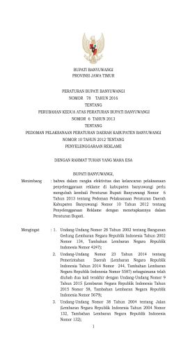 1 bupati banyuwangi provinsi jawa timur