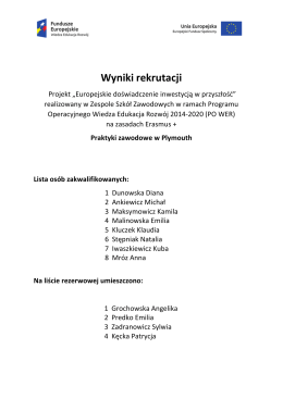 Wyniki rekrutacji