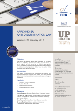 APPLYING EU ANTI-DISCRIMINATION LAW