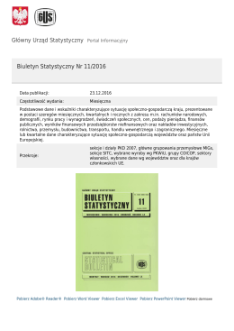 Gł&oacute;wny Urząd Statystyczny / Obszary tematyczne / Inne