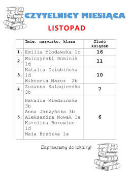 Czytelnicy miesiąca