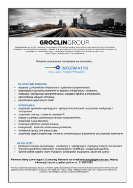 Grupa Groclin Informatyk Oferta ważna do 9.01.2017 r.