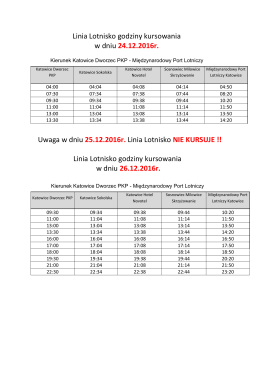 Linia Lotnisko godziny kursowania w dniu 24.12