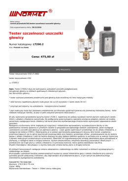 Tester szczelnosci uszczelki glowicy