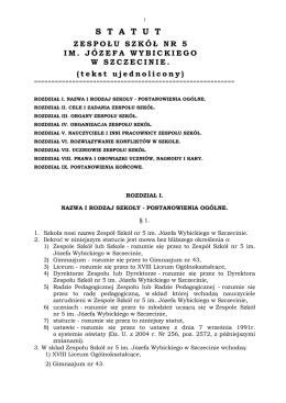Statut szkoły - XVIII LICEUM OGÓLNOKSZTAŁCĄCE w Zespole