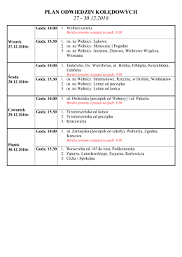 PLAN ODWIEDZIN KOLĘDOWYCH 27