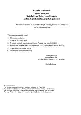 Treść komunikatu - Urząd Dzielnicy Bielany