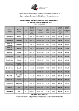 Autoryzowany Sprzedawca Polskiej Grupy Górniczej sp. z o.o. Ceny
