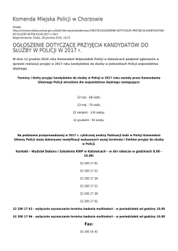 Generuj PDF - Komenda Miejska Policji w Chorzowie