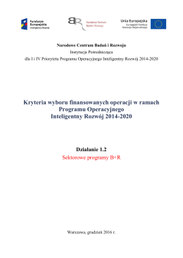 Kryteria wyboru finansowanych operacji w ramach Programu