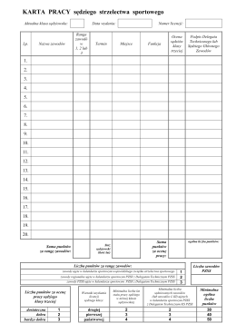 KARTA PRACY sędziego strzelectwa sportowego