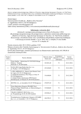 Informacja z otwarcia ofert