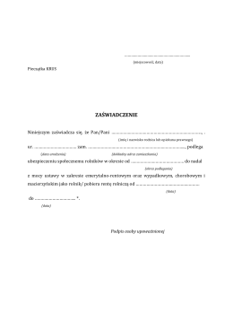 ZAŚWIADCZENIE - Gmina Cedry Wielkie