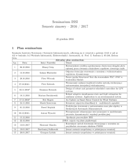 2016/2017 - zima - Instytut Sterowania i Systemów Informatycznych