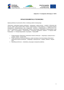 Wykaz dokumentacji technicznej – Pobierz