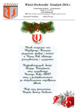 Wieści Orchowskie Grudzień 2016 r.
