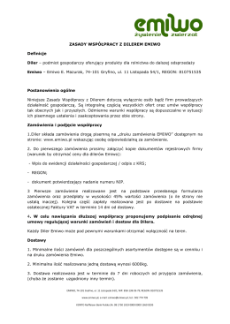 zasady wsp&oacute;łpracy z dilerem emiwo