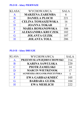 wyznaczonych sal
