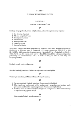 STATUT FUNDACJI ŚWIETEGO J&Oacute;ZEFA