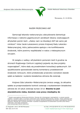 Treść komunikatu - Krajowa Izba Lekarsko