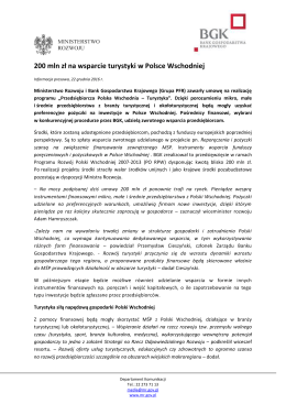 Informacja prasowa - Ministerstwo Rozwoju