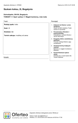 Szukam koksu, 2t, Bogatynia