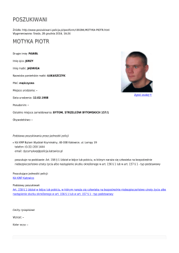 poszukiwani motyka piotr
