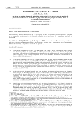 DECISI&Oacute;N DE EJECUCI&Oacute;N (UE) 2016