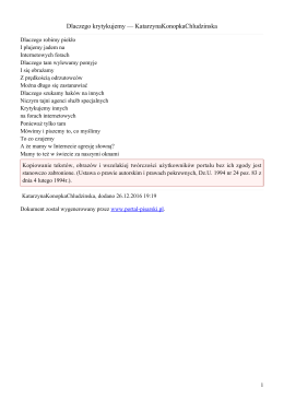 Dlaczego krytykujemy