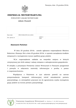 Pismo PLW do pobrania - Powiatowy Inspektorat Weterynarii w
