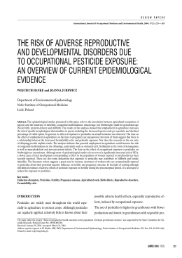 The risk of adverse reproductive and developmental disorders due