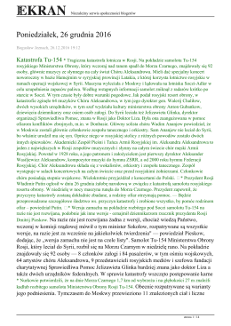 Poniedziałek, 26 grudnia 2016