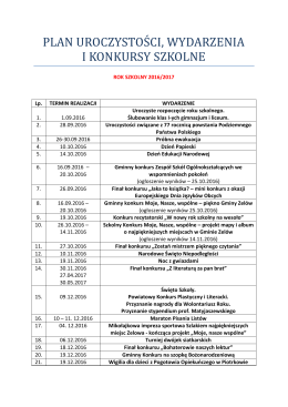 plan uroczystości szkolnych