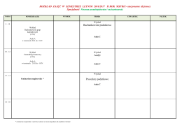 II rok studiów, semestr letni 2016/2017 (Plany mogą ulec zmianie !)