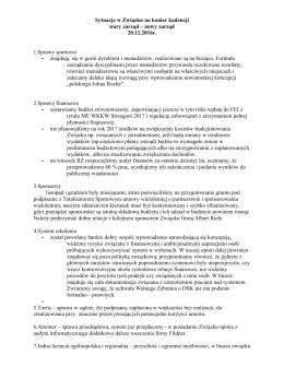 Sytuacje w Związku na koniec kadencji stary zarząd – nowy