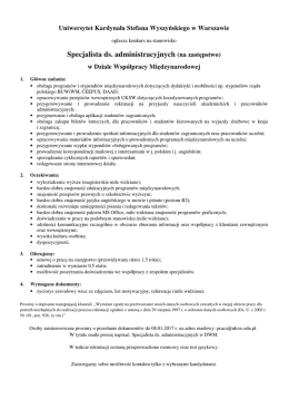 Specjalista ds. administracyjnych (na zastępstwo)