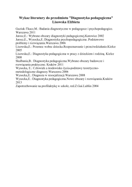 Lisowska, Diagnostyka pedagogiczna